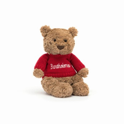 Jellycat Bartholomew Bear with Red Jumper New Zealand | FBOVP0368